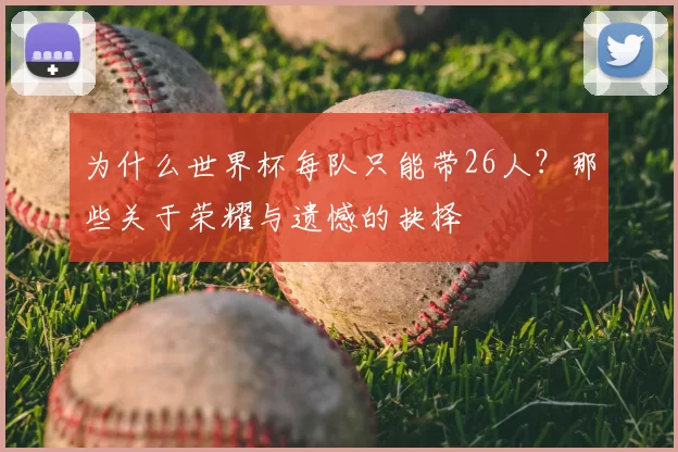 为什么世界杯每队只能带26人?那些关于荣耀与遗憾的抉择
